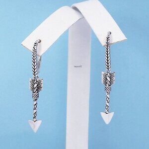 John Hardy JAI Arrow DesignLever-Back Sterling Silver Earrings 1-5/8" NIB